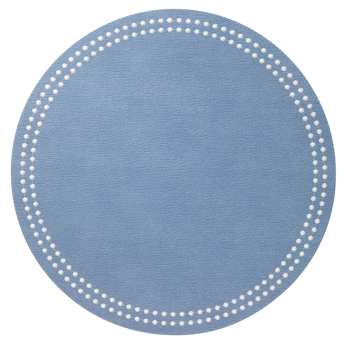 Pearls 15-Inch Round Embroidered Placemats