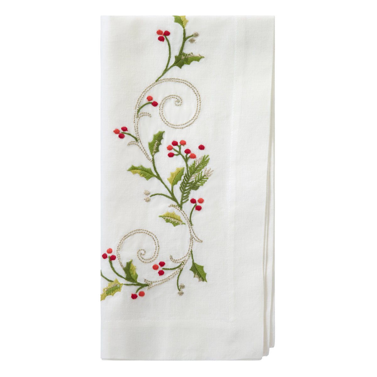 Winterberry Embroidered Napkin
