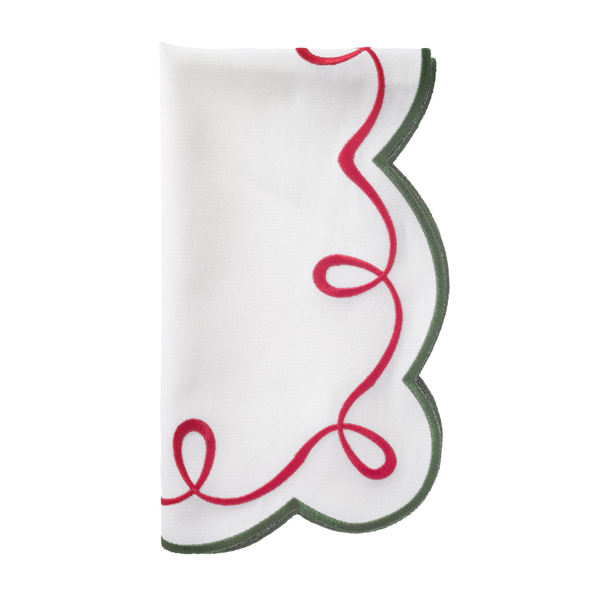 Ribbon Twirl Embroidered Napkins and Runners