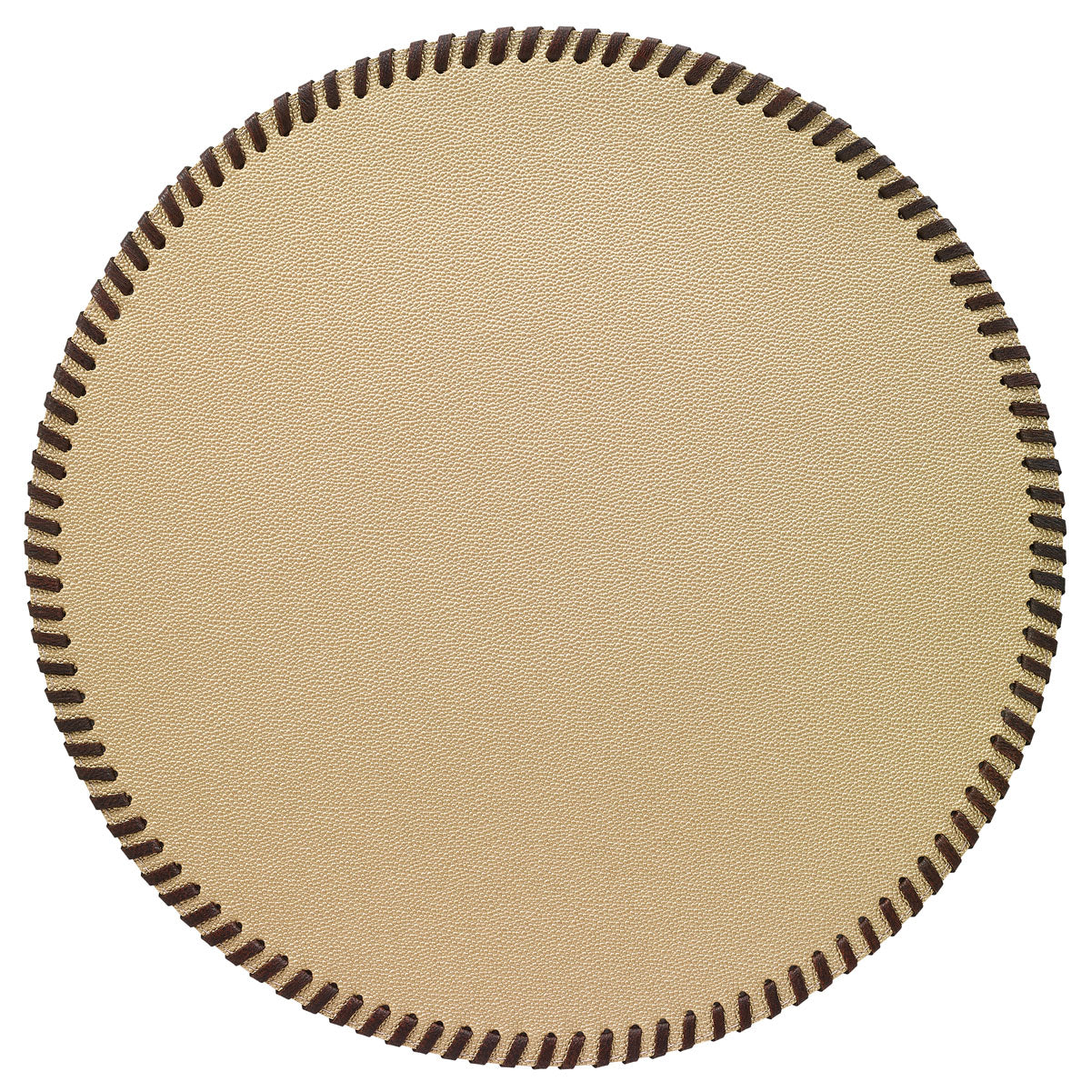 Whipstitch Round Vinyl Placemats with Leather Trim