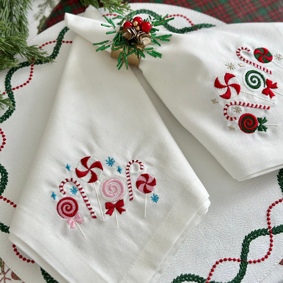 Candyland Embroidered Napkins