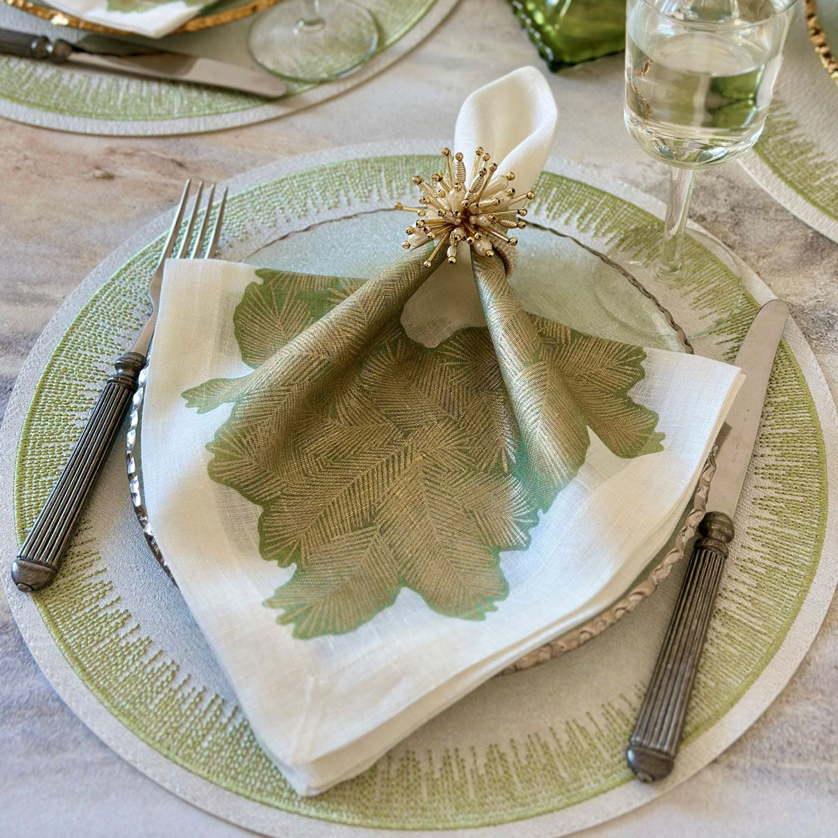 Flare Embroidered Round Placemats