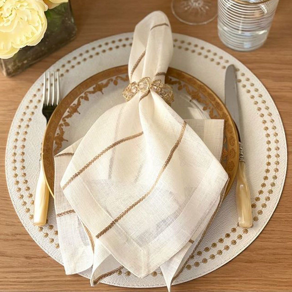 Metallic Thread Woven Napkins
