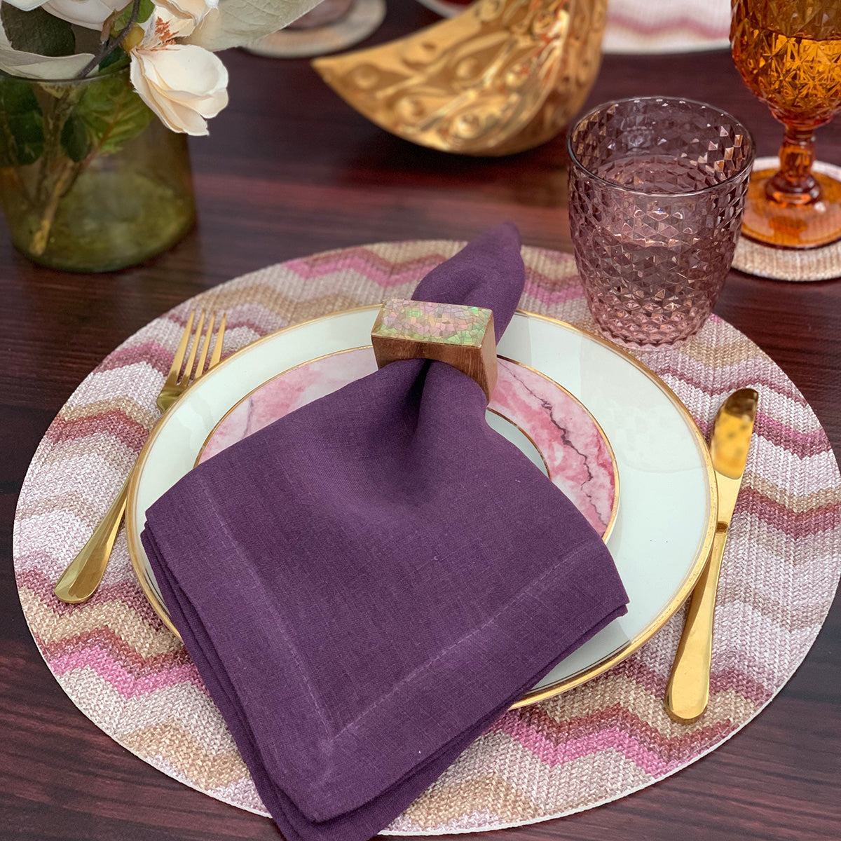 Bargello 15-Inch Mauve Placemats