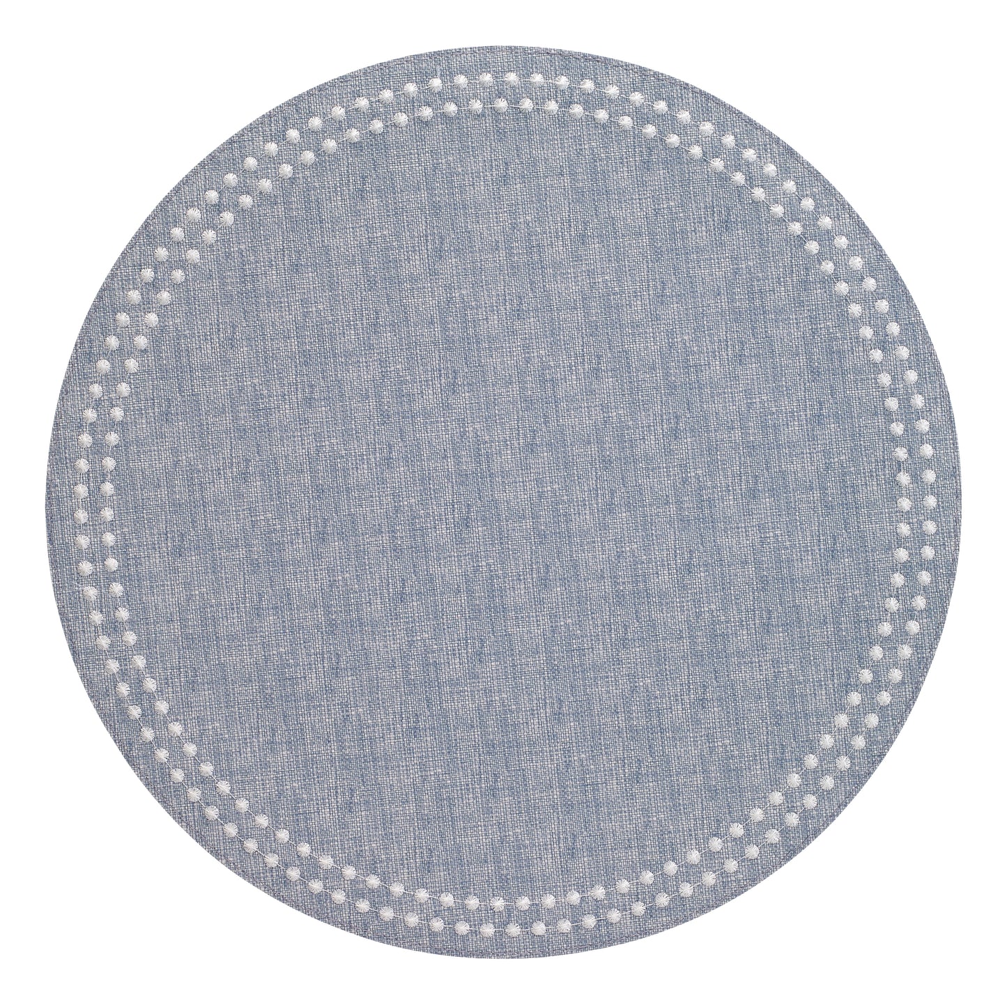 Pearls 15-Inch Round Embroidered Placemats