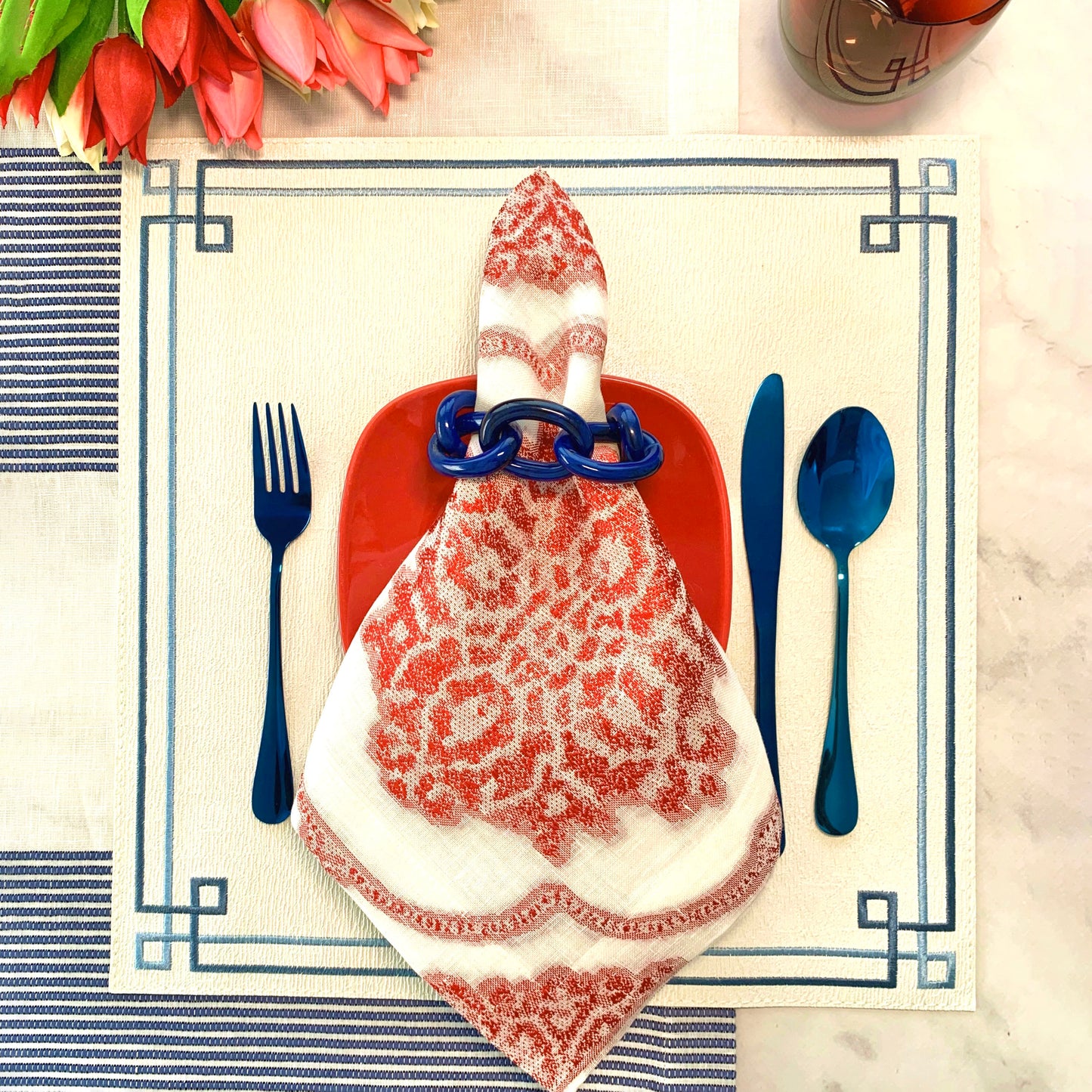 Link 15-Inch Embroidered Vinyl Placemats
