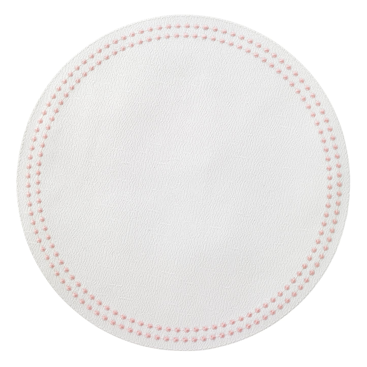 Pearls 15-Inch Round Embroidered Placemats