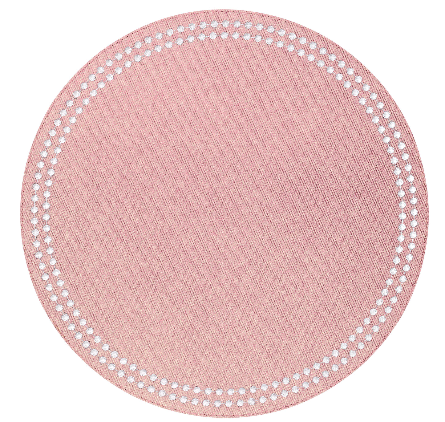 Pearls 15-Inch Round Embroidered Placemats