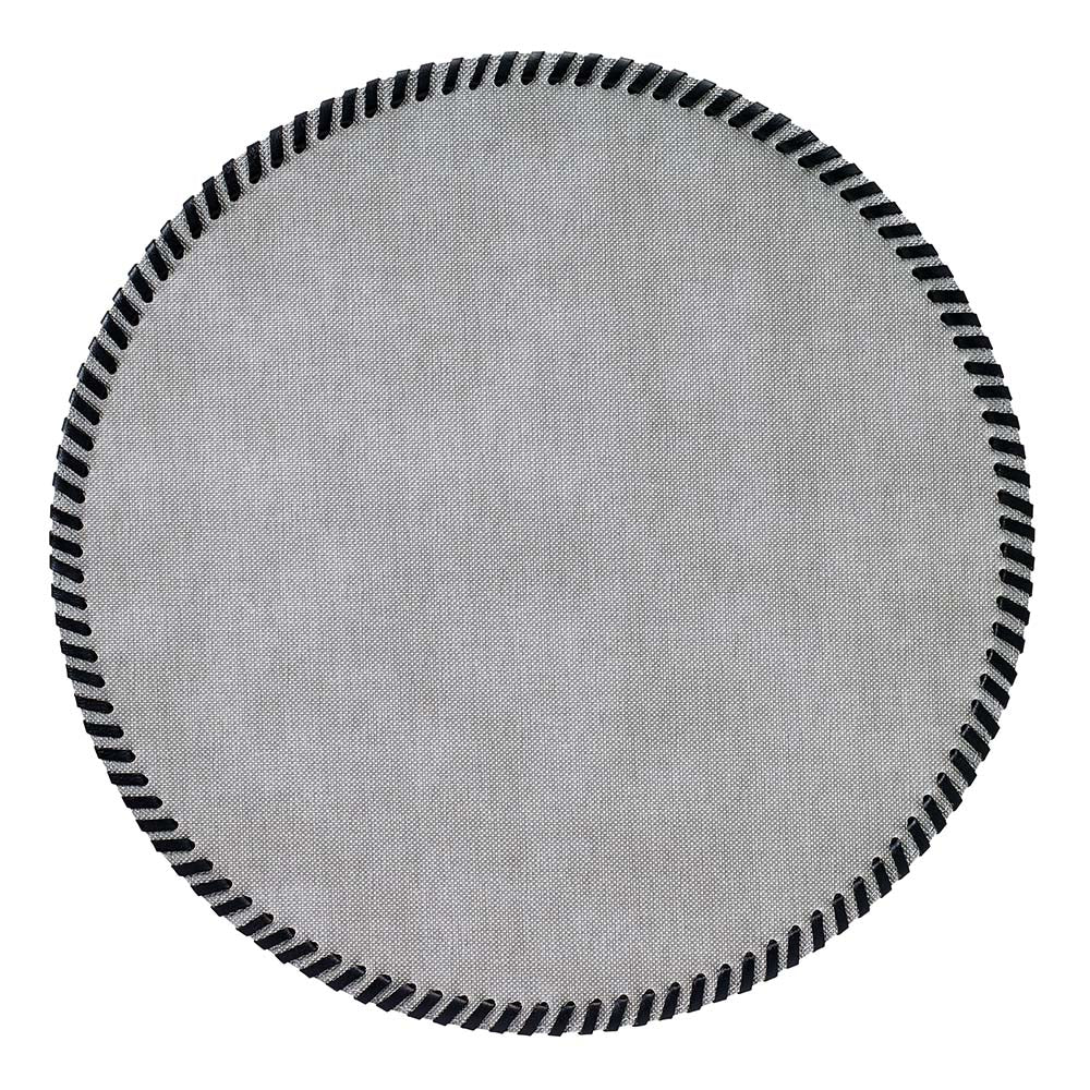 Whipstitch Round Vinyl Placemats with Leather Trim