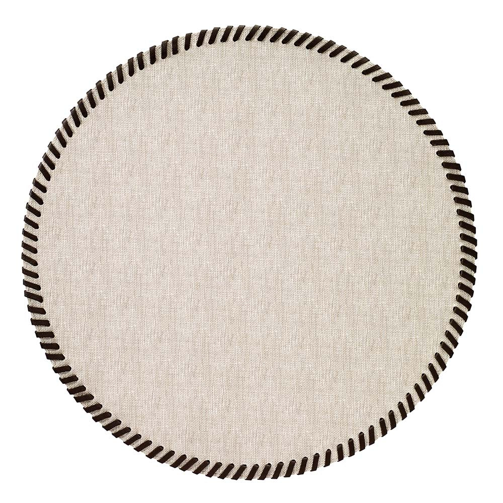 Whipstitch Round Vinyl Placemats with Leather Trim