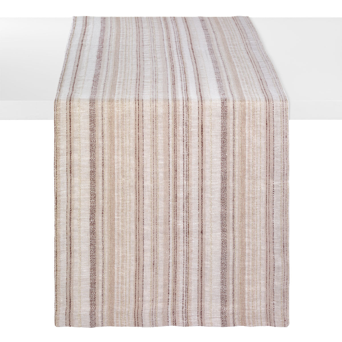 Midas Beige Metallic Striped Runner