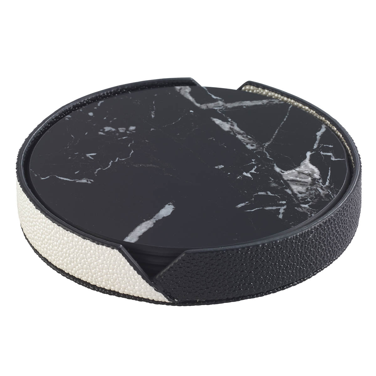 Pietra Black Coasters Set of 4