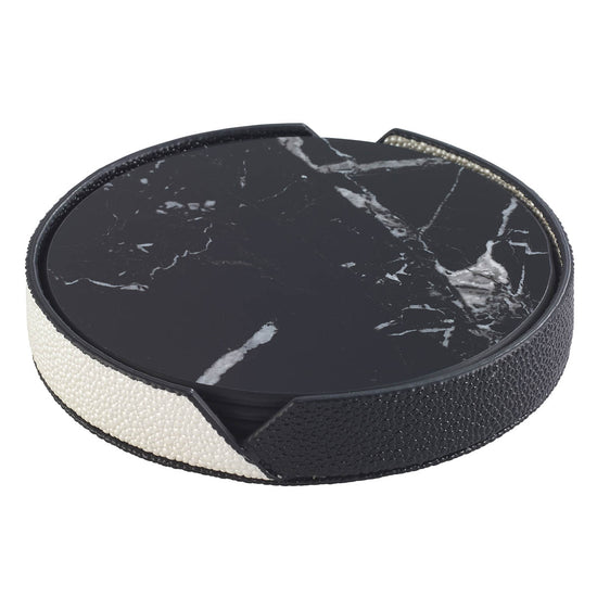 Pietra Black Coasters Set of 4