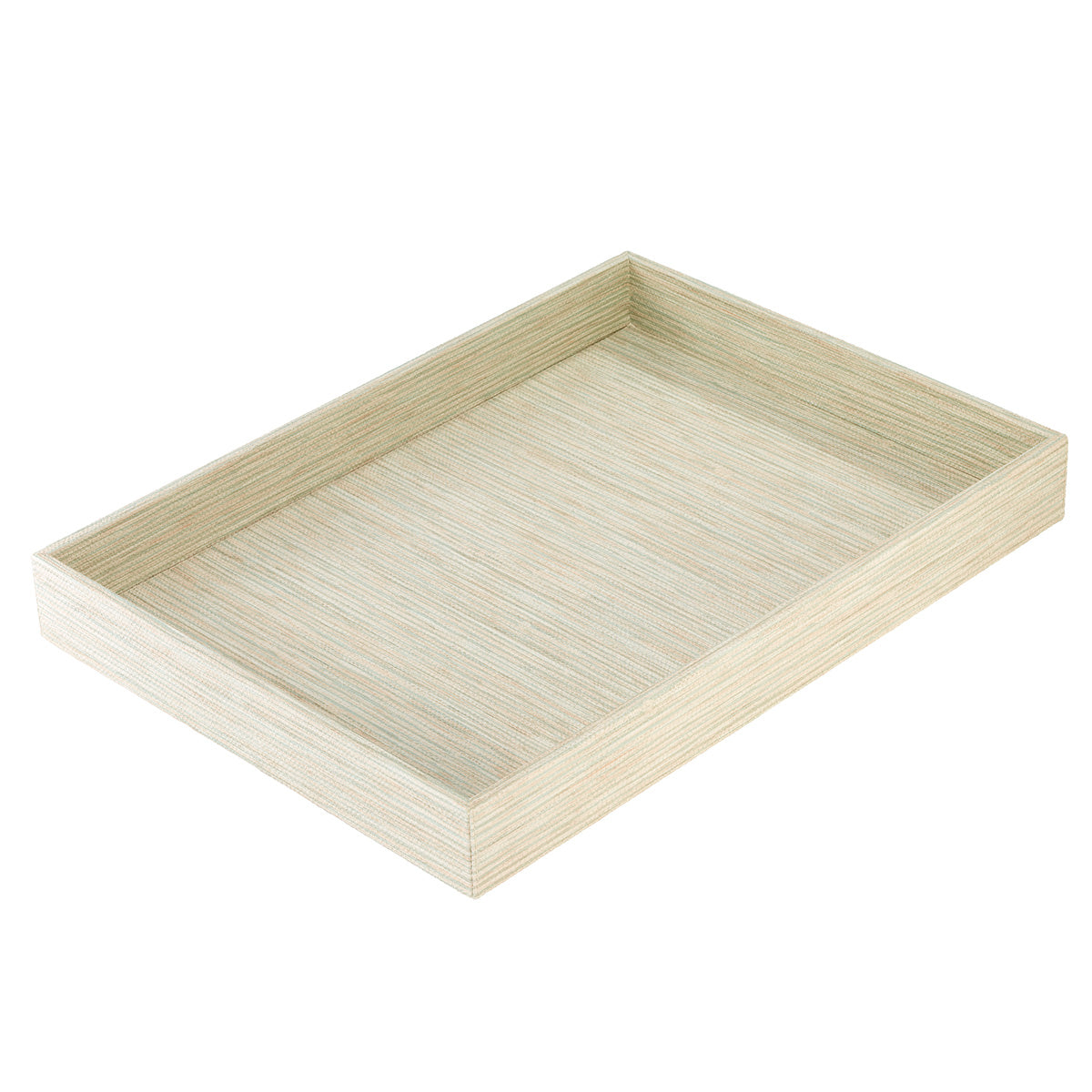 Grasscloth Celadon Rectangle Tray