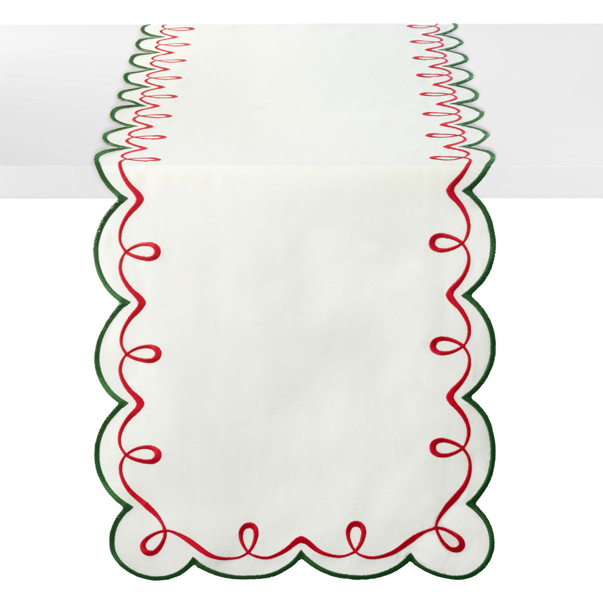 Ribbon Twirl Embroidered Napkins and Runners