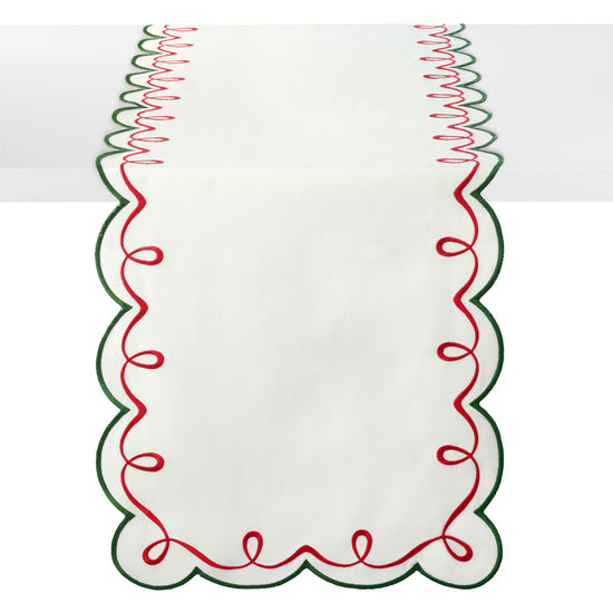 Ribbon Twirl Embroidered Napkins and Runners