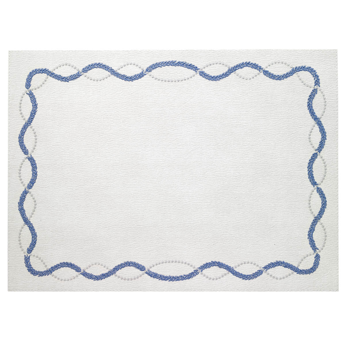 Olympia Blue Silver Rectangle Placemats - Set of 9