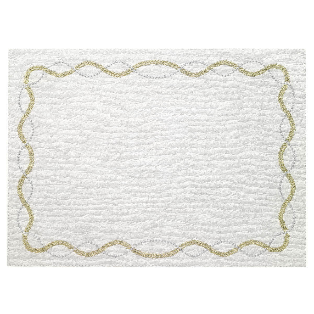 Olympia Gold Silver Rectangle Placemats - Set of 9