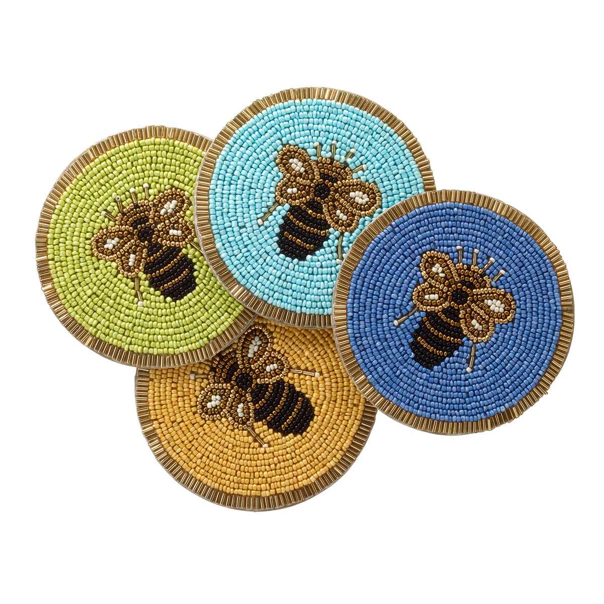 Beehive Beaded Colorful Coasters