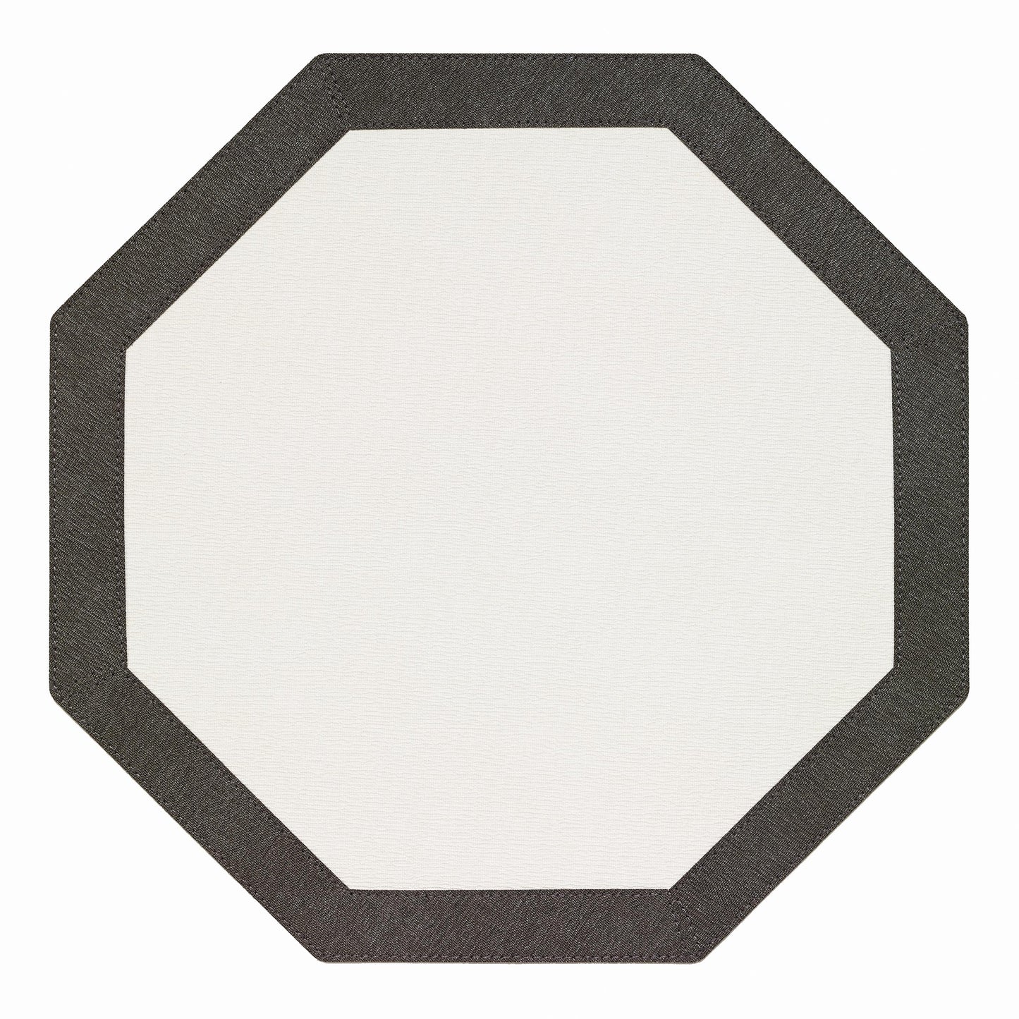 Bordino Willow Charcoal Octagon Placemats - Set of 10