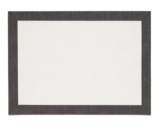 Bordino Willow Charcoal Rectangle Placemats - Set of 7