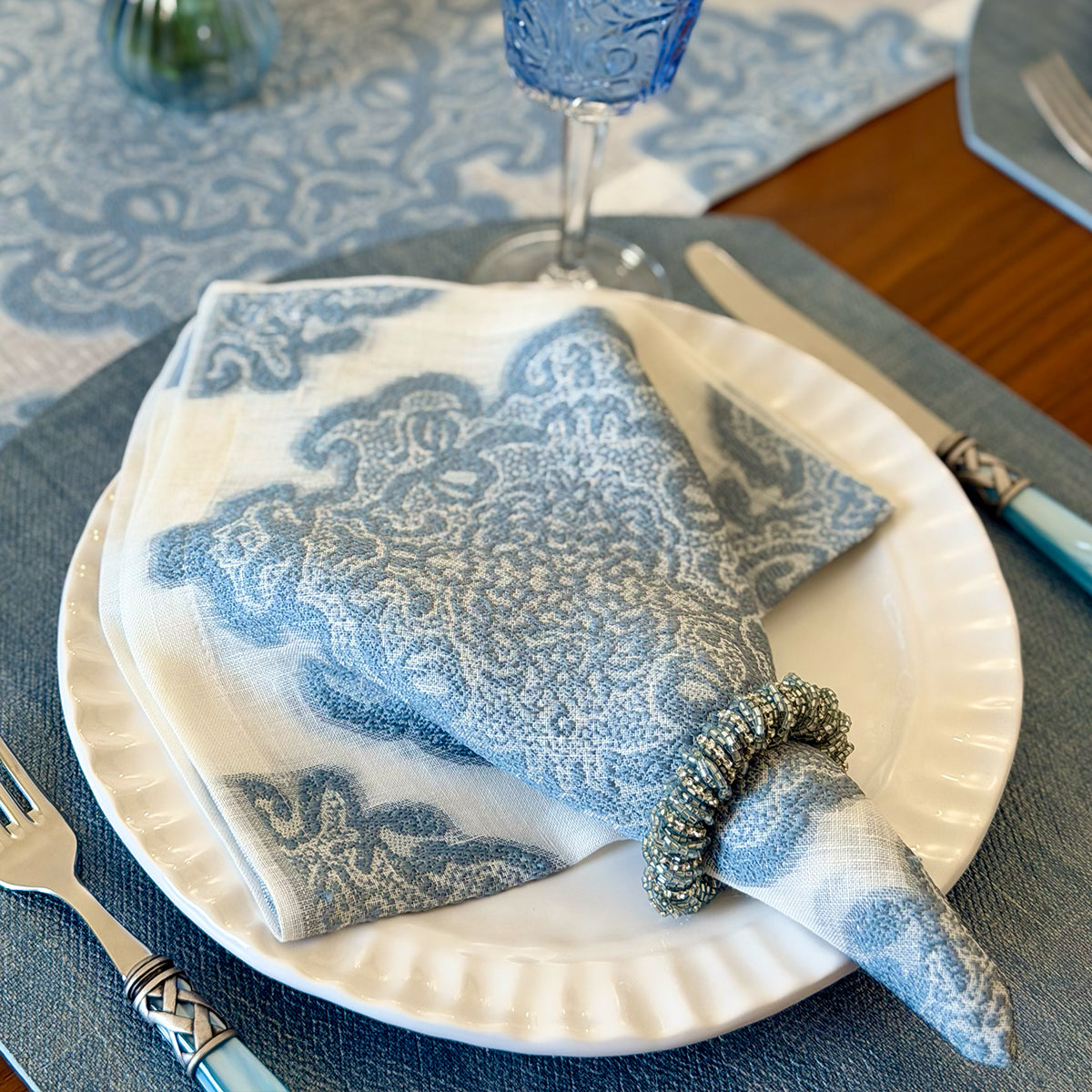 Castille Woven Jacquard Napkins & Runners