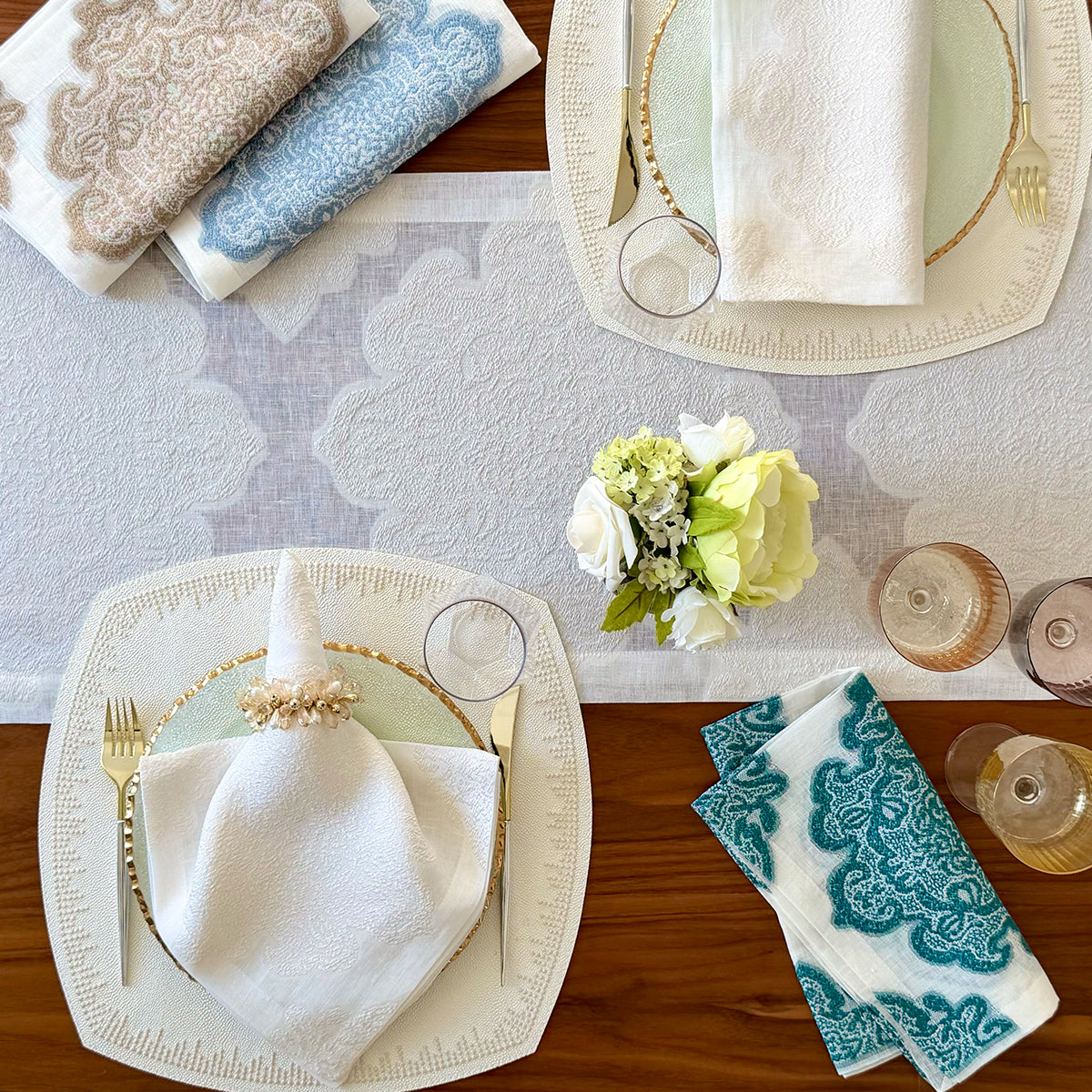 Castille Woven Jacquard Napkins & Runners
