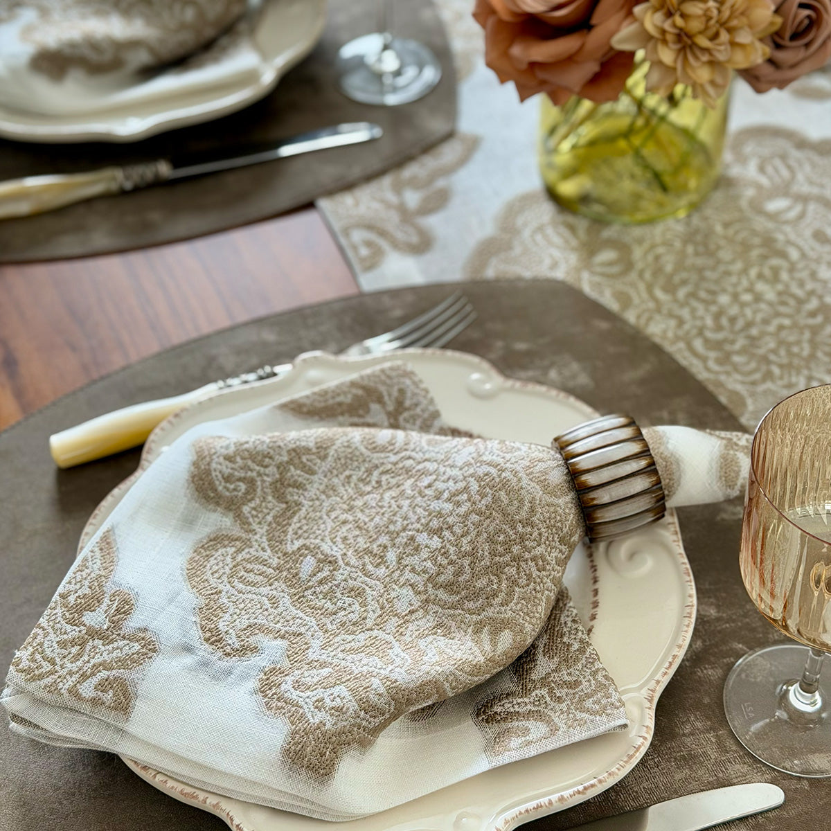 Castille Woven Jacquard Napkins & Runners