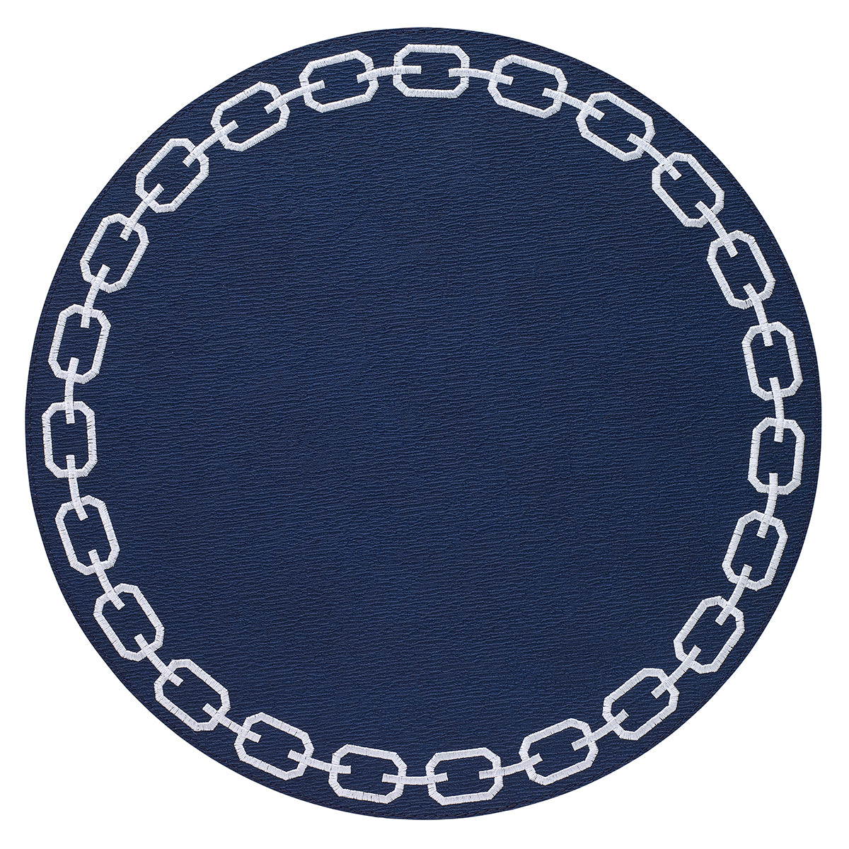 Chains Navy White Round Placemats - Set of 11