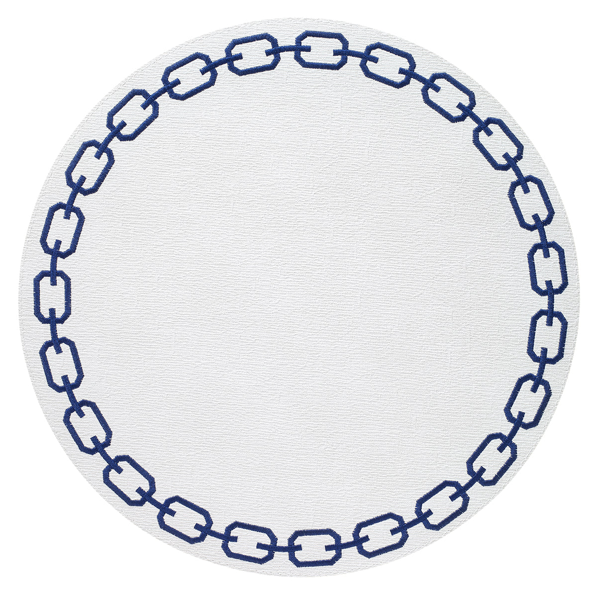 Chains White Navy Round Placemats - Set of 8