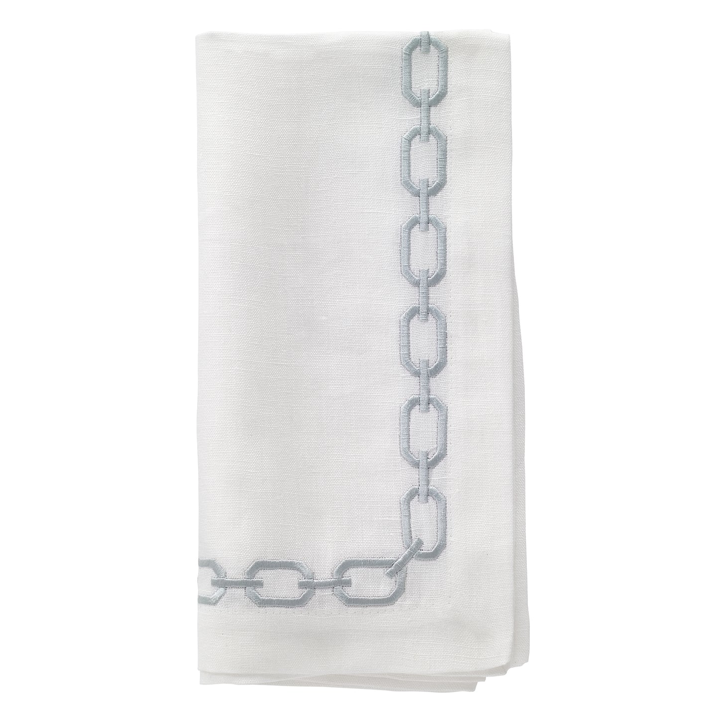 Chains Celadon Embroidered Nautical Napkins