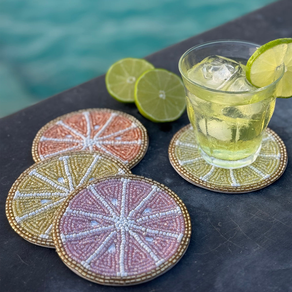 Citrus Beaded Coasters