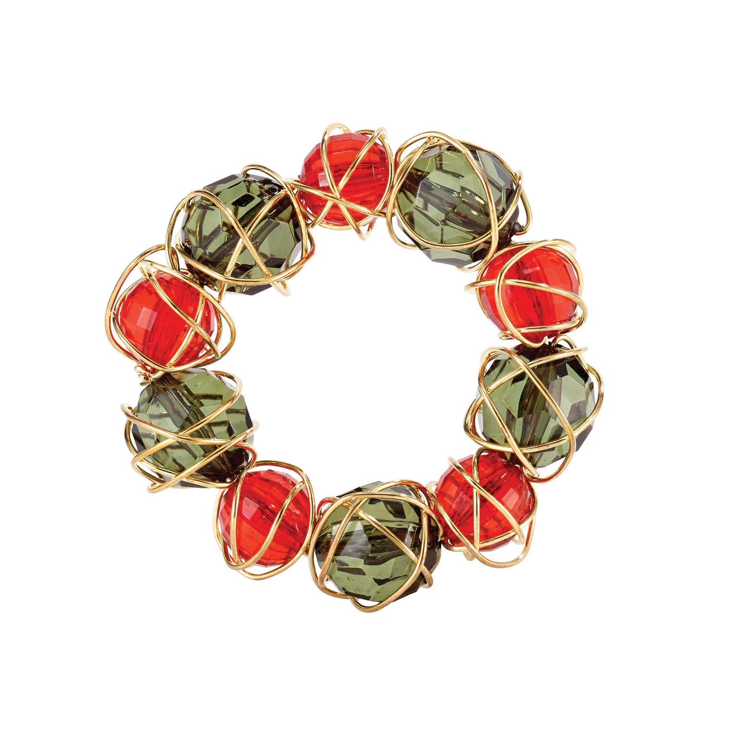 Crystal Bauble Red Green - Set of 12