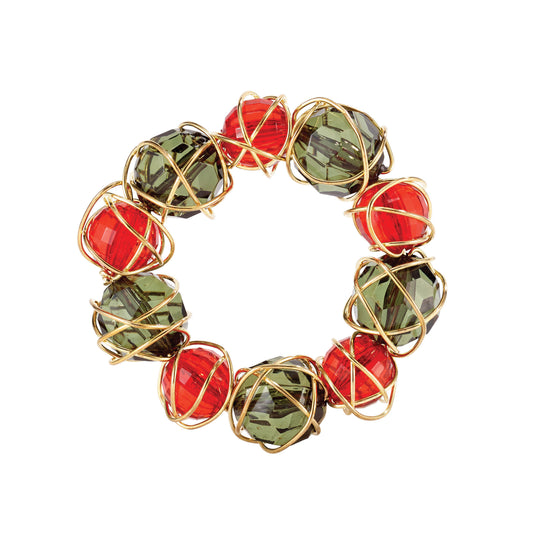 Crystal Bauble Red Green - Set of 12