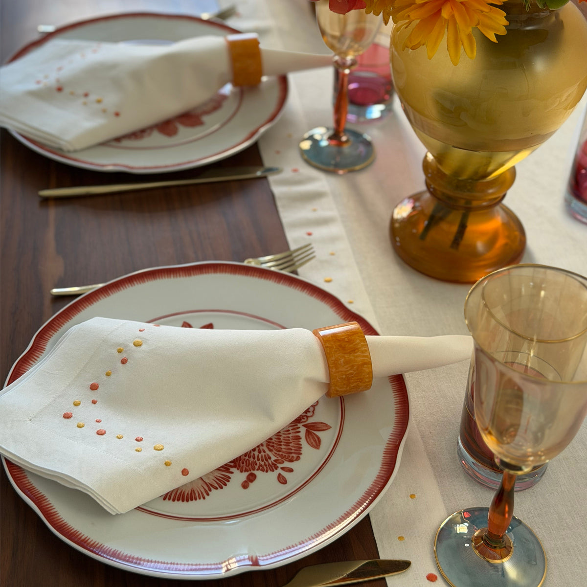 Dots Embroidered Napkins & Runners