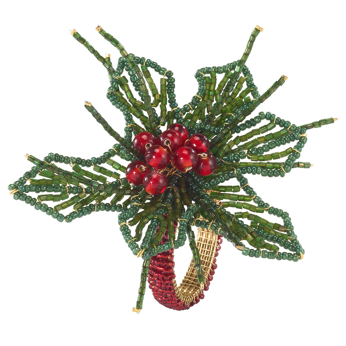 Evergreen Holly Holiday Napkin Ring