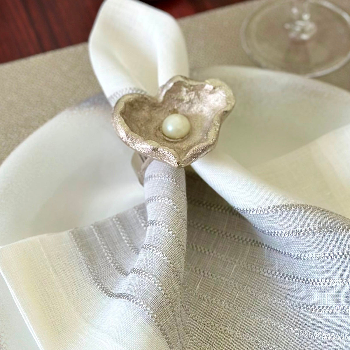 Grace Pearl Napkin Ring - Set of 3
