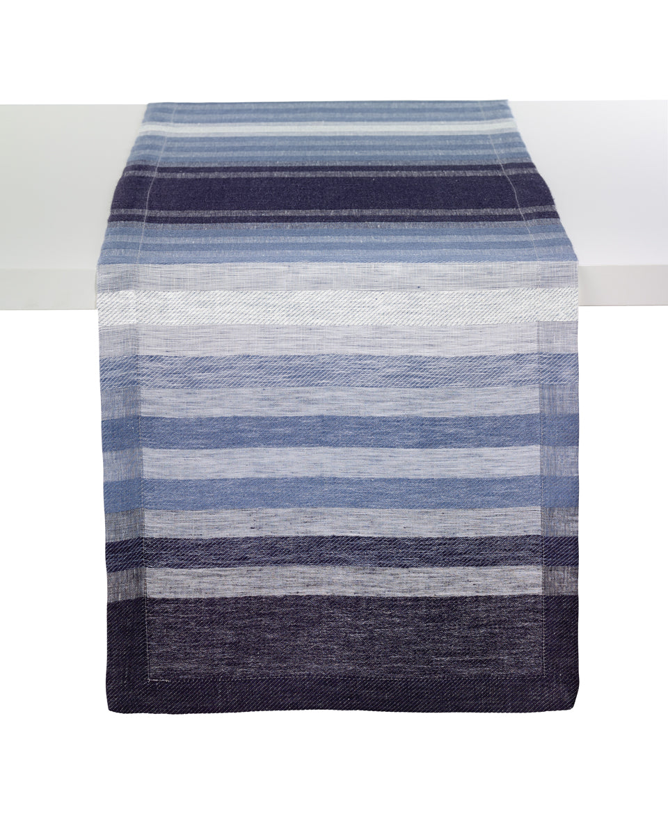 Gradient Stripe Navy Table Runners