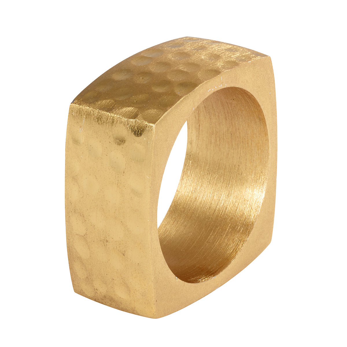 Hammered Ellipse Modern Gold Napkin Ring