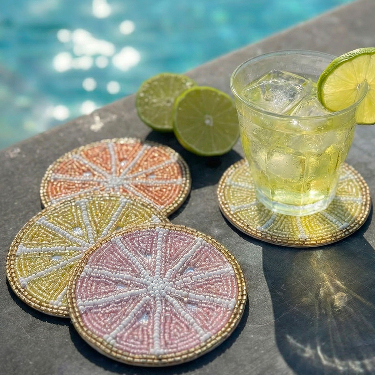 Citrus Beaded Coasters