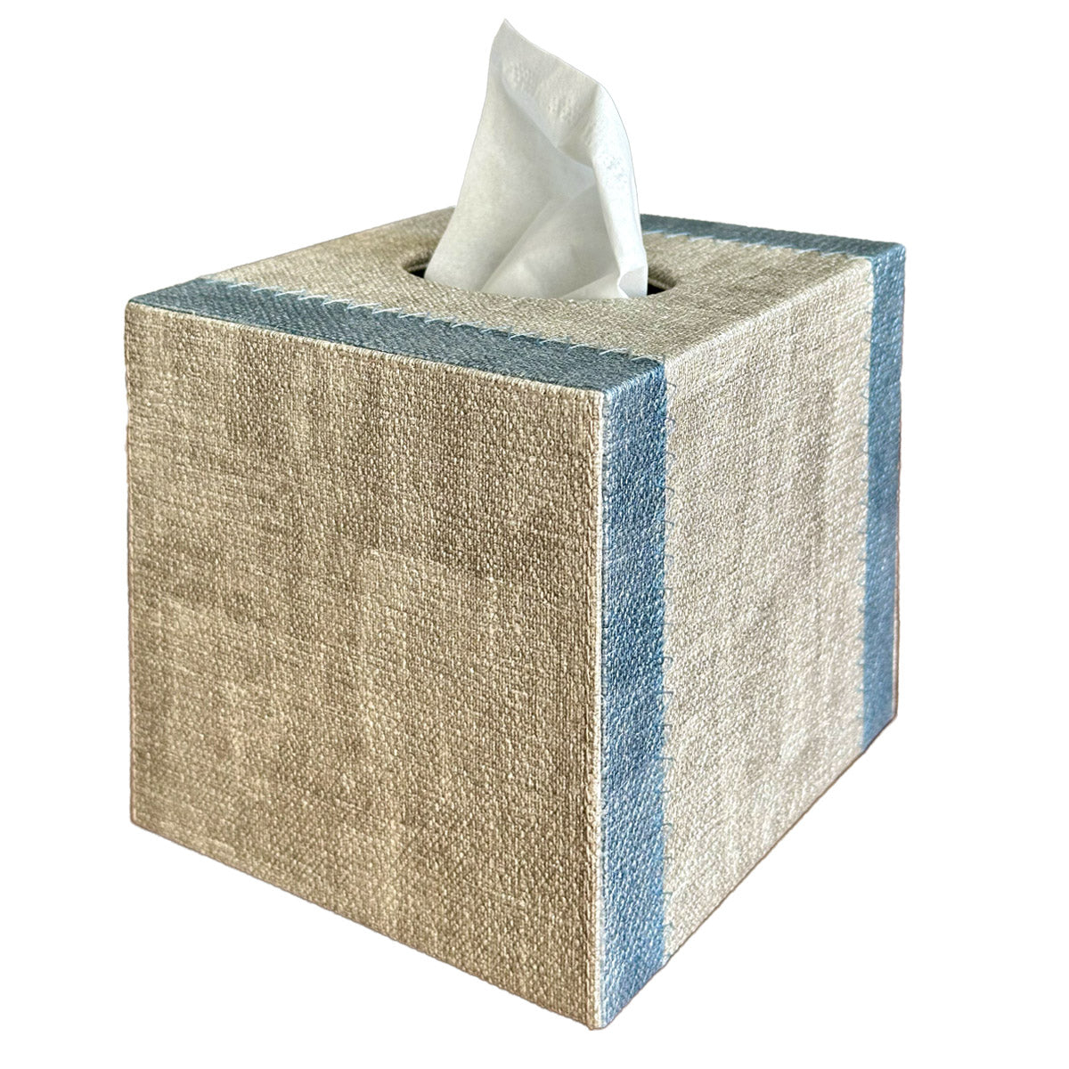Linea Tissue Box Granite/Ice Blue