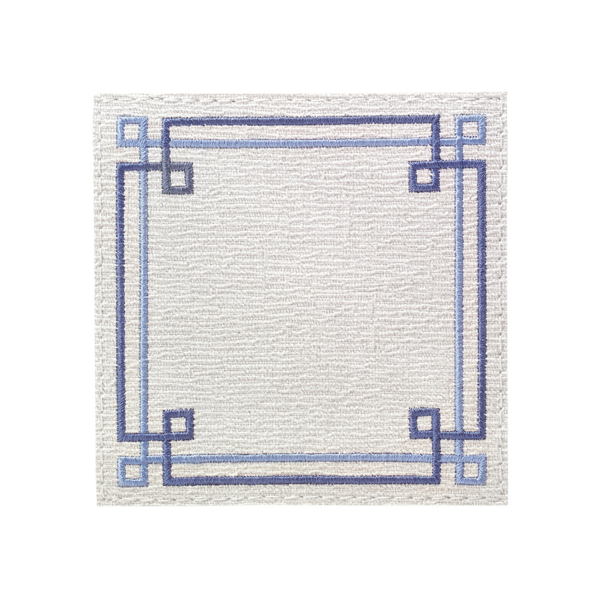 Link Blue Embroidered Square Coasters