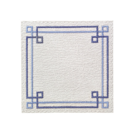 Link Blue Embroidered Square Coasters