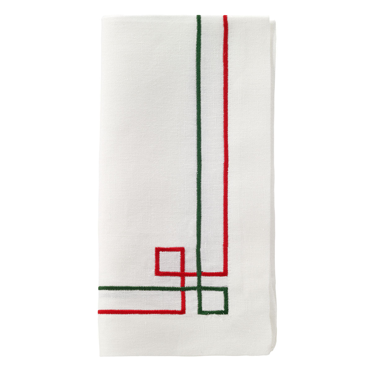Link Red Green Embroidered Napkins set of 10
