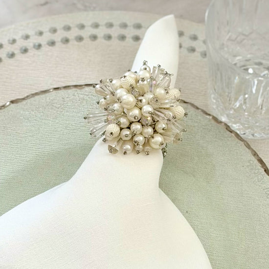 Pearl Cluster Beaded Napkin Ring