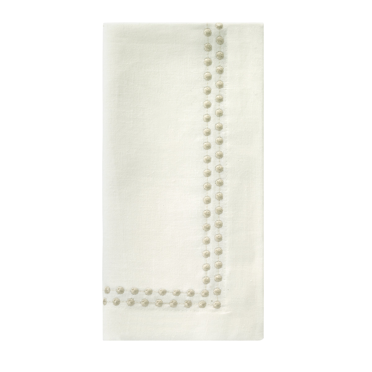 Pearls Embroidered Linen Napkins