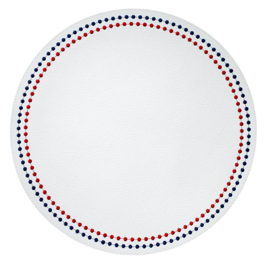 Pearls Red Blue Placemats - Set of 2