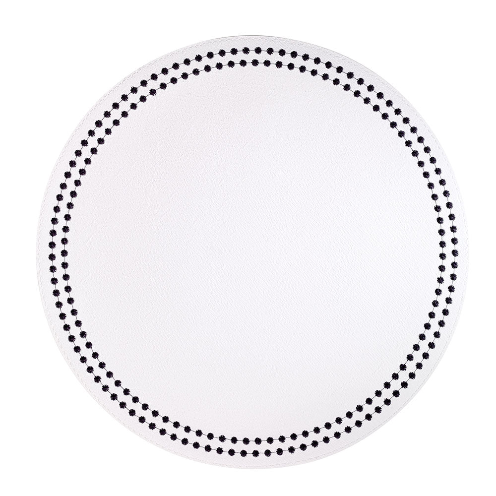 Pearls White Black Placemats - Set of 9