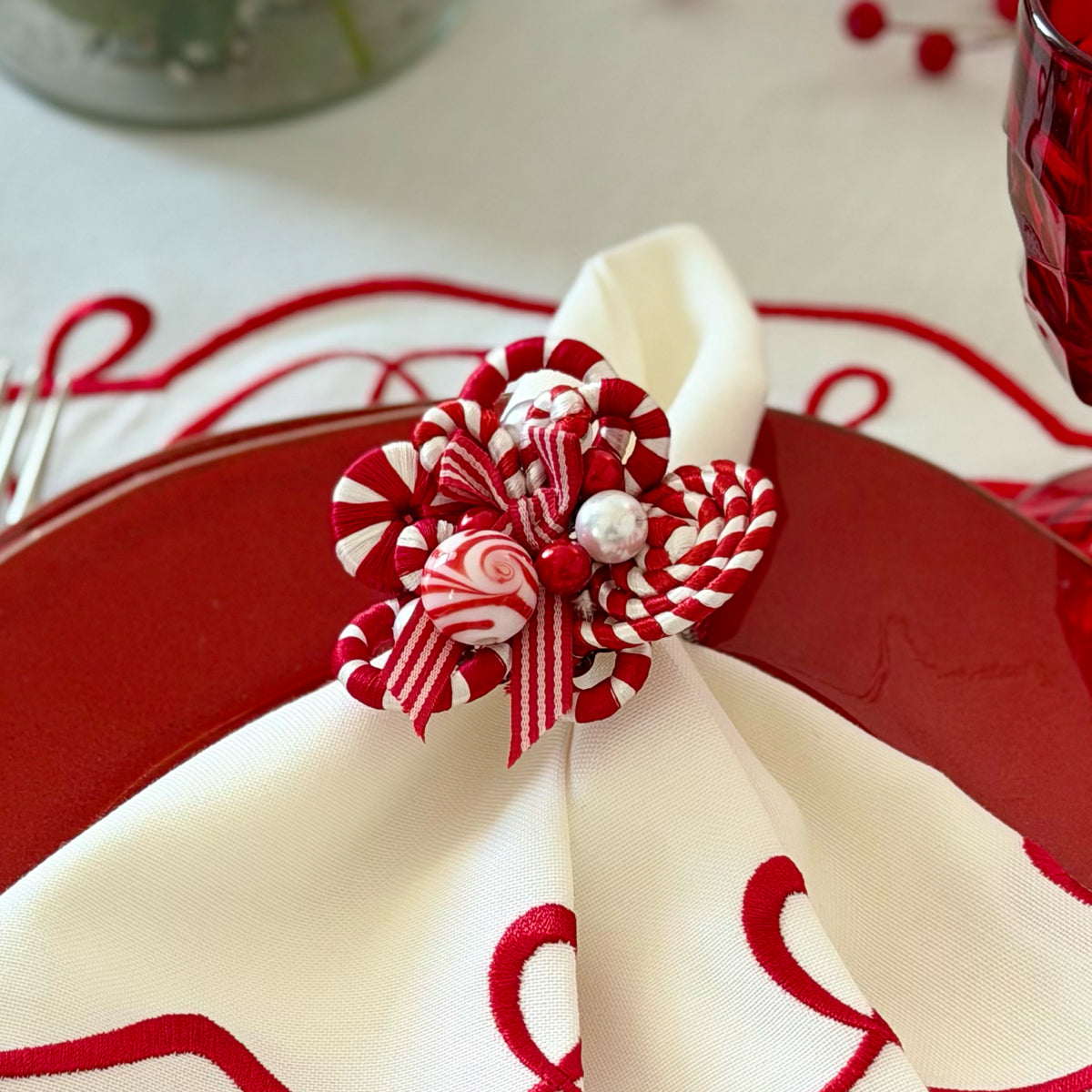 Peppermint Holiday Napkin Ring