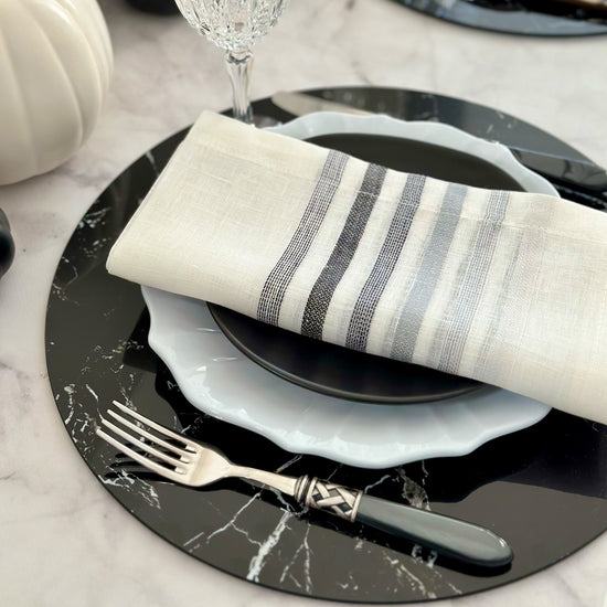 Pietra Round Acrylic Placemats with Vinyl Backing